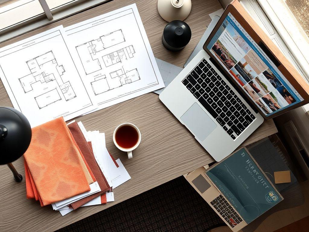 Consulting session materials: floor plans, swatches and timelines